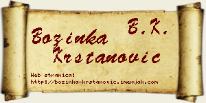 Božinka Krstanović vizit kartica